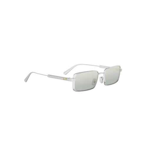 Óculos de Sol Christian Dior DiorCannage S2U CD40210U_5516X Metal Prata com lentes na cor Azul