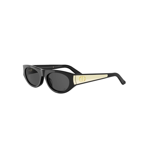 Óculos de Sol Christian Dior DiorGlow B2I CD40225I_5401A Acetato Preto com lentes na cor Cinza