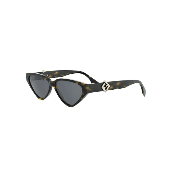 Óculos de Sol Fendi FE40184I_5752A Acetato Marrom Mesclado com lentes na cor Cinza 1