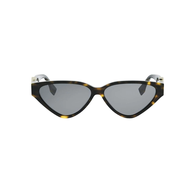 Óculos de Sol Fendi FE40184I_5752A Acetato Marrom Mesclado com lentes na cor Cinza 2