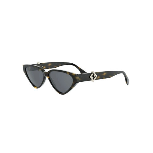 Óculos de Sol Fendi FE40184I_5752A Acetato Marrom Mesclado com lentes na cor Cinza