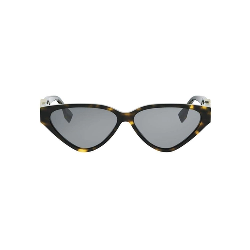 Óculos de Sol Fendi FE40184I_5752A Acetato Marrom Mesclado com lentes na cor Cinza
