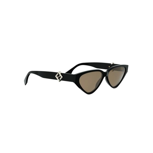 Óculos de Sol Fendi FE40184I_5701E Acetato Preto com lentes na cor Marrom