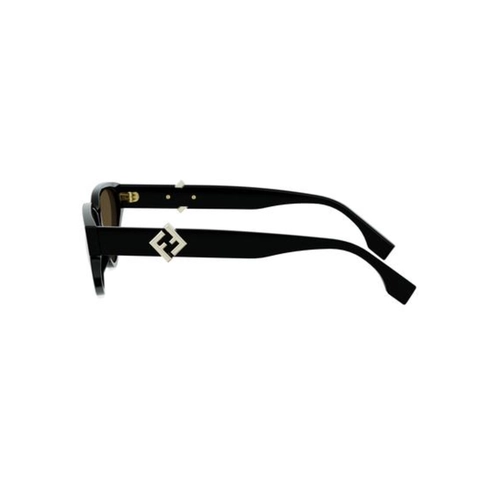 Óculos de Sol Fendi FE40184I_5701E Acetato Preto com lentes na cor Marrom