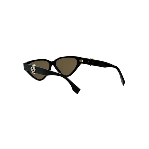 Óculos de Sol Fendi FE40184I_5701E Acetato Preto com lentes na cor Marrom