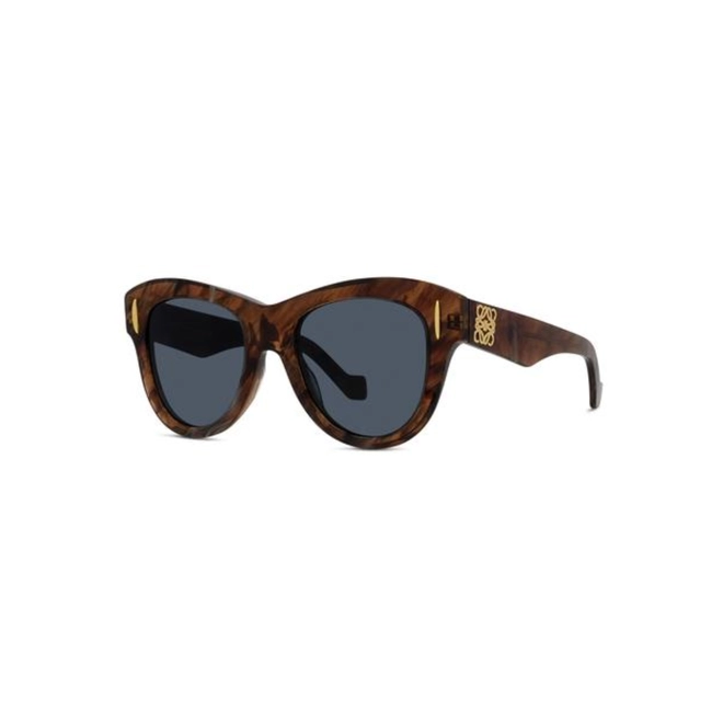 Óculos de Sol Loewe LW40174I_5162V Acetato Marrom Mesclado com lentes na cor Azul 1