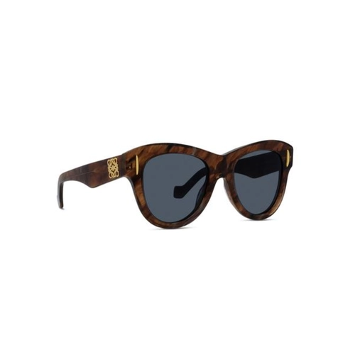 Óculos de Sol Loewe LW40174I_5162V Acetato Marrom Mesclado com lentes na cor Azul