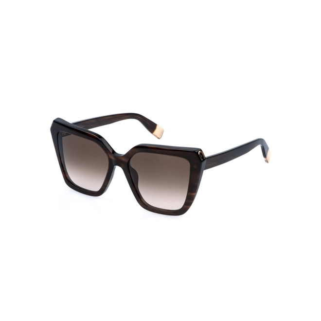 Óculos de Sol Furla SFU978 5507HL Acetato Marrom Mesclado com lentes na cor Marrom Degradê 1