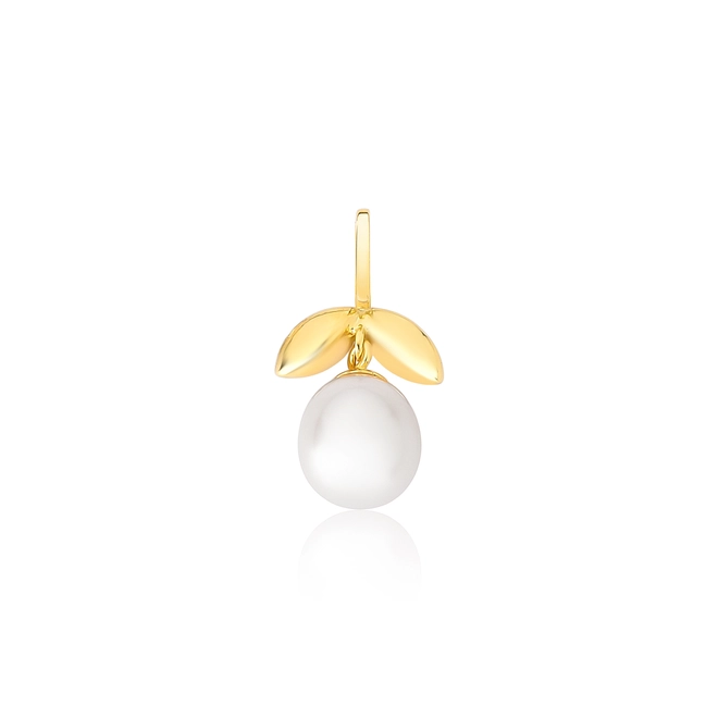 Pingente ramo ouro 18k com gota de Pérola de Arroz 1