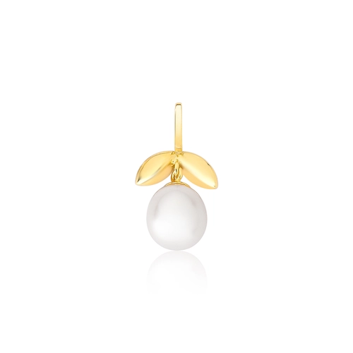 Pingente ramo ouro 18k com gota de Pérola de Arroz