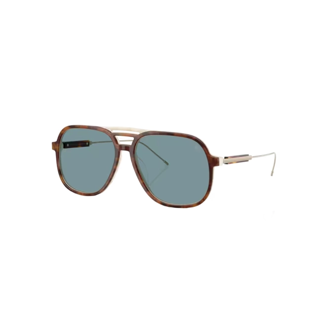 Óculos de Sol Brunello Cucinelli 0BC4022S 10488757 Acetato Marrom Mesclado com lentes na cor Azul 1
