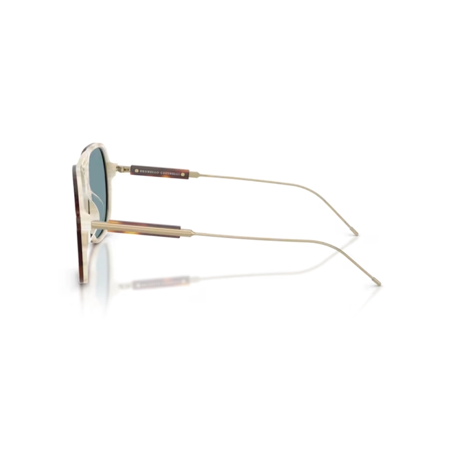 Óculos de Sol Brunello Cucinelli 0BC4022S 10488757 Acetato Marrom Mesclado com lentes na cor Azul 4