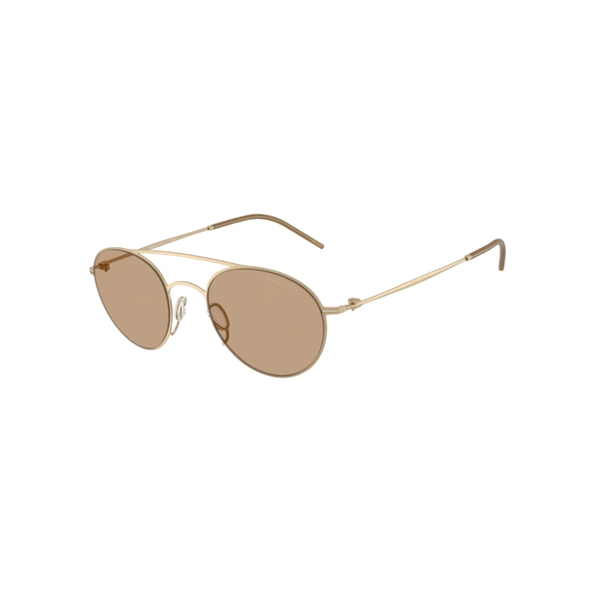 Óculos de Sol Giorgio Armani 0AR6169 30026348 Metal Dourado com lentes na cor Marrom Claro 1
