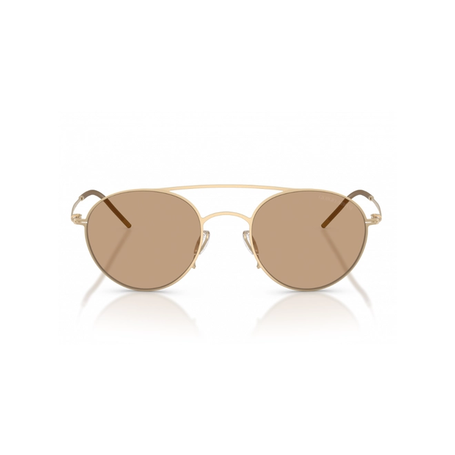 Óculos de Sol Giorgio Armani 0AR6169 30026348 Metal Dourado com lentes na cor Marrom Claro 2