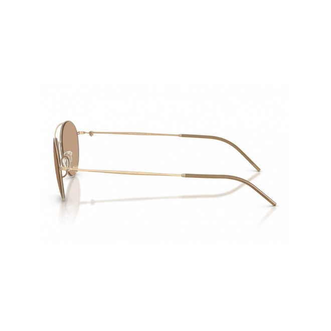 Óculos de Sol Giorgio Armani 0AR6169 30026348 Metal Dourado com lentes na cor Marrom Claro 3