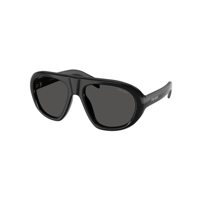 Óculos de Sol Prada 0PR C05S 16K08Z57 Acetato Preto com lentes na cor Cinza 1