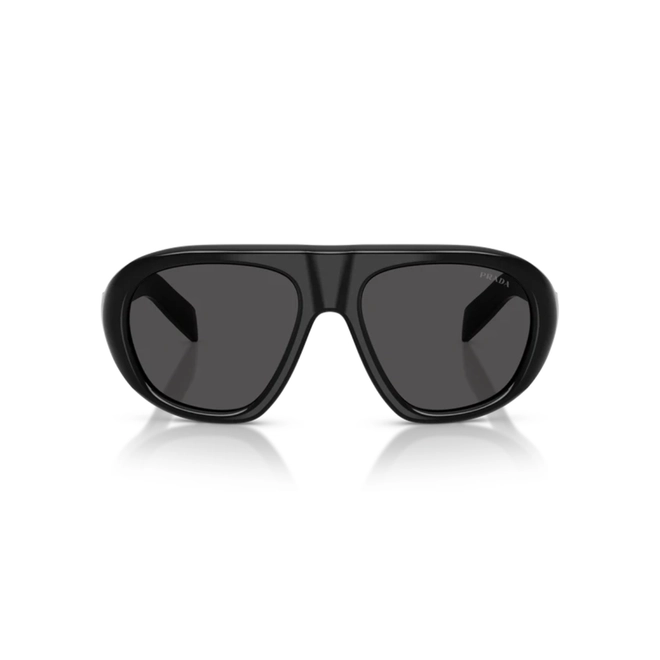 Óculos de Sol Prada 0PR C05S 16K08Z57 Acetato Preto com lentes na cor Cinza 2