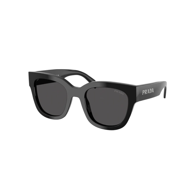 Óculos de Sol Prada 0PR C04S 16K08Z52 Acetato Preto com lentes na cor Cinza 1