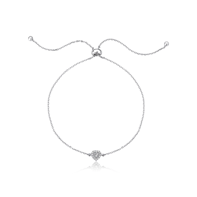 Pulseira The Icons regulável ouro branco 18k coração de Diamantes 1