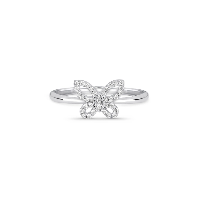 Anel The Icons borboleta ouro branco 18k com Diamantes 2