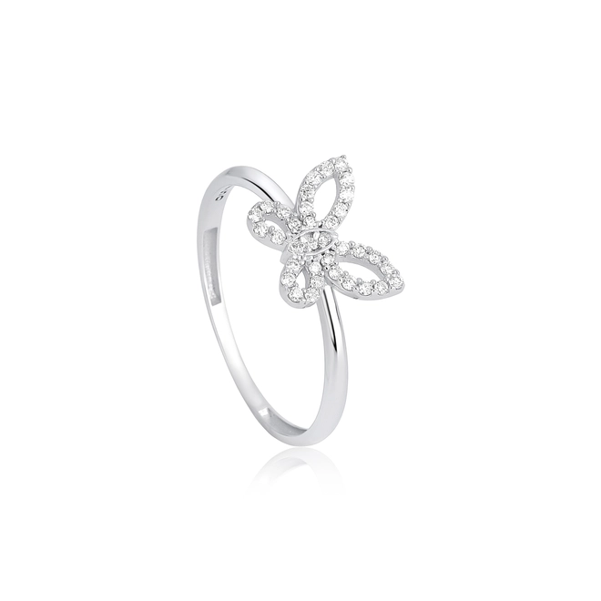 Anel The Icons borboleta ouro branco 18k com Diamantes 1