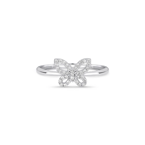 Anel The Icons borboleta ouro branco 18k com Diamantes