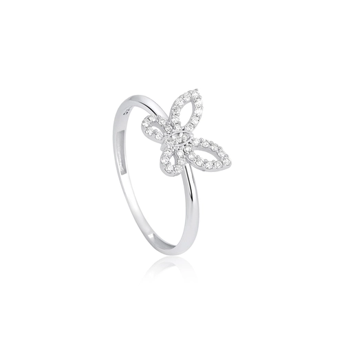 Anel The Icons borboleta ouro branco 18k com Diamantes
