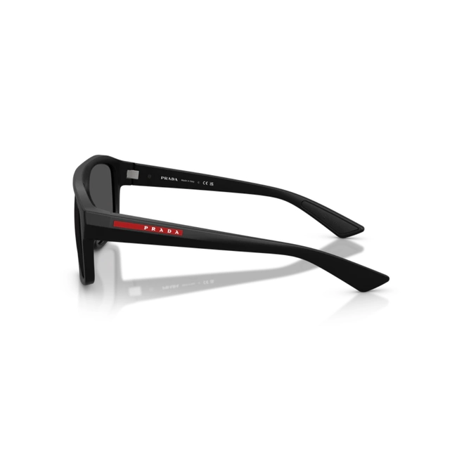 Óculos de Sol Prada Linea Rossa 0PS B02S 1BO06F59 Acetato Preto Fosco com lentes na cor Cinza Escuro 3