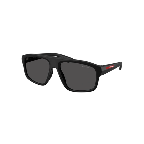 Óculos de Sol Prada Linea Rossa 0PS B02S 1BO06F59 Acetato Preto Fosco com lentes na cor Cinza Escuro