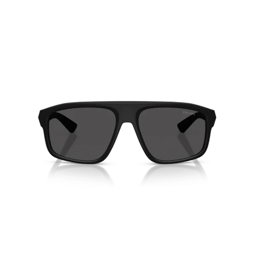 Óculos de Sol Prada Linea Rossa 0PS B02S 1BO06F59 Acetato Preto Fosco com lentes na cor Cinza Escuro