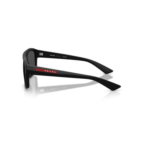 Óculos de Sol Prada Linea Rossa 0PS B02S 1BO06F59 Acetato Preto Fosco com lentes na cor Cinza Escuro