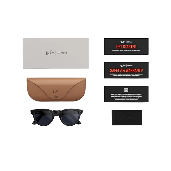 Óculos de Sol Ray-Ban Meta Headliner Gen 2 0RW4013 601ST350 Acetato Preto Fosco com lentes na cor Cinza Degradê Polarizado 5