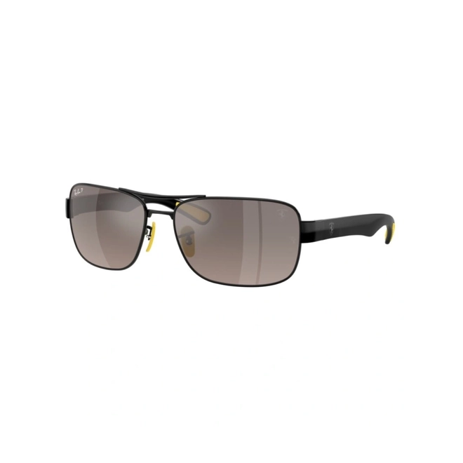 Óculos de Sol Ray-Ban Scuderia Ferrari 0RB3763M F1205J64 Metal Preto com lentes na cor Cinza Polarizado Espelhado 1
