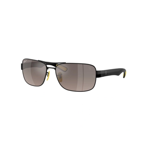 Óculos de Sol Ray-Ban Scuderia Ferrari 0RB3763M F1205J64 Metal Preto com lentes na cor Cinza Polarizado Espelhado