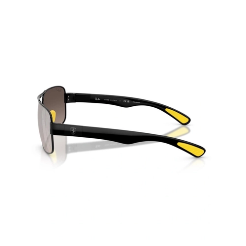 Óculos de Sol Ray-Ban Scuderia Ferrari 0RB3763M F1205J64 Metal Preto com lentes na cor Cinza Polarizado Espelhado