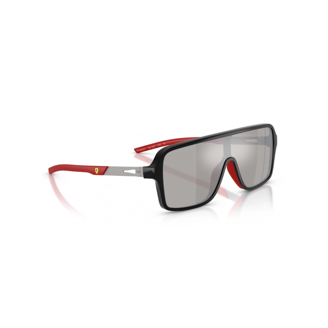 Óculos de Sol Scuderia Ferrari 0FZ6022U 501/6G32 Acetato Preto com lentes na cor Cinza Espelhado 3