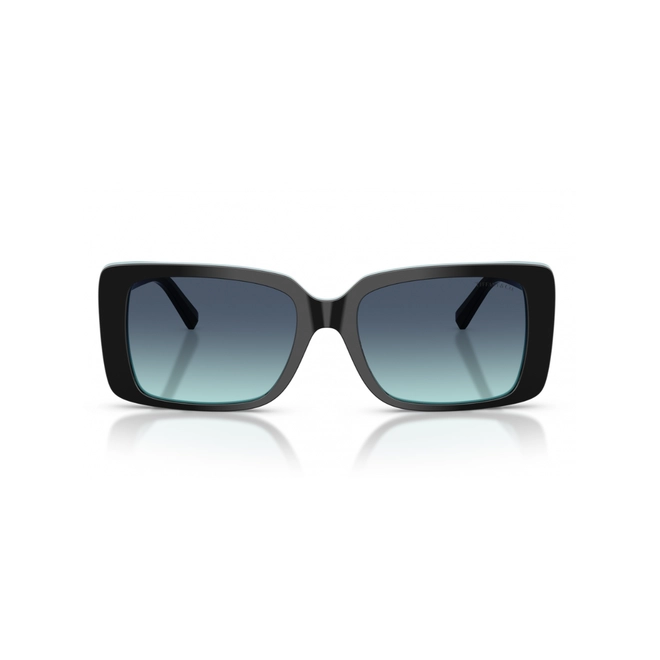 Óculos de Sol Tiffany 0TF4249 80559S55 Acetato Preto e Azul com lentes na cor Azul Degradê 2