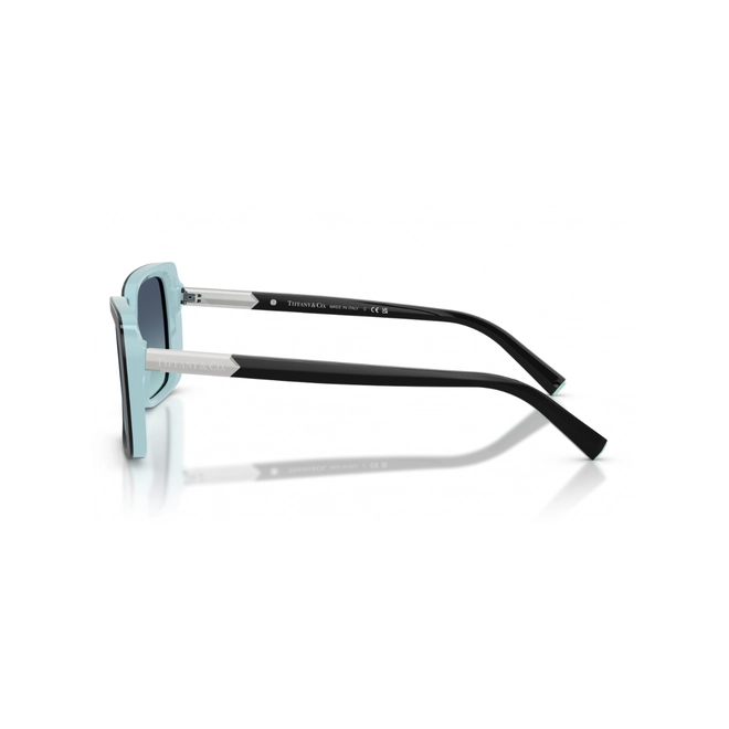 Óculos de Sol Tiffany 0TF4249 80559S55 Acetato Preto e Azul com lentes na cor Azul Degradê 3