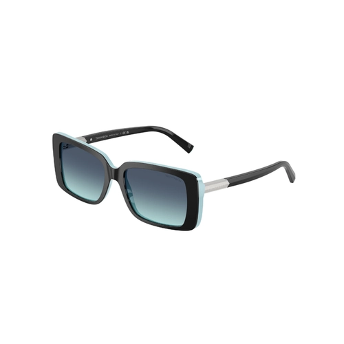 Óculos de Sol Tiffany 0TF4249 80559S55 Acetato Preto e Azul com lentes na cor Azul Degradê