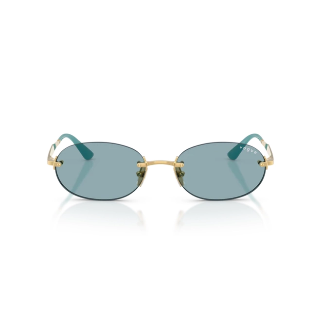 Óculos de Sol Vogue 0VO4342S 280/8055 Metal Dourado com lentes na cor Azul 2