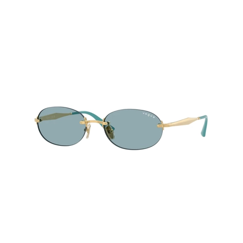 Óculos de Sol Vogue 0VO4342S 280/8055 Metal Dourado com lentes na cor Azul