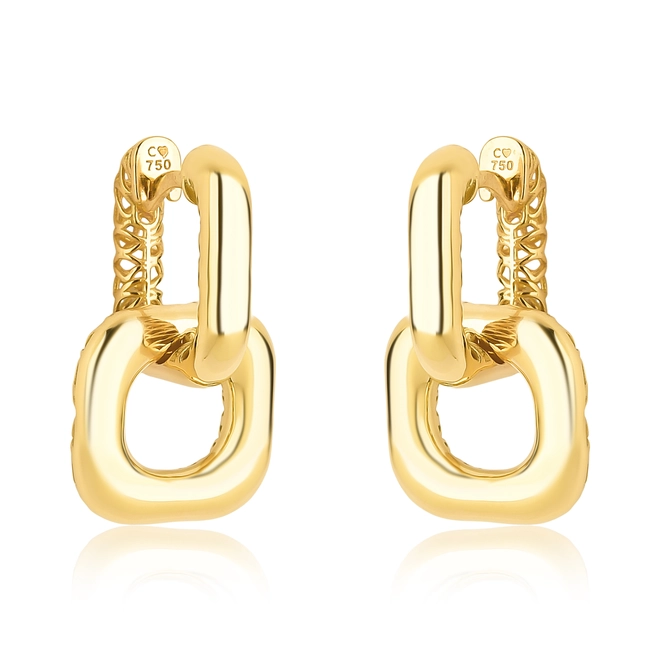 Brinco Quadraè argola quadrada ouro 18k forro filigrana 1