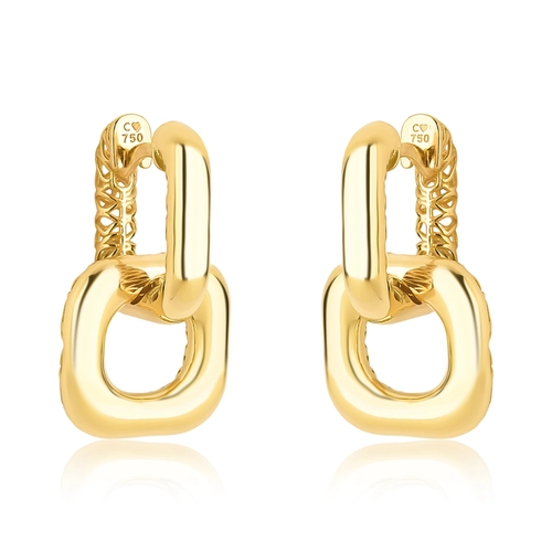 Brinco Quadraè argola quadrada ouro 18k forro filigrana