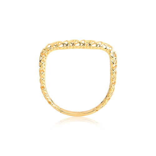 Anel Quadraè tubular ouro 18k aro quadrado filigrana artesanal