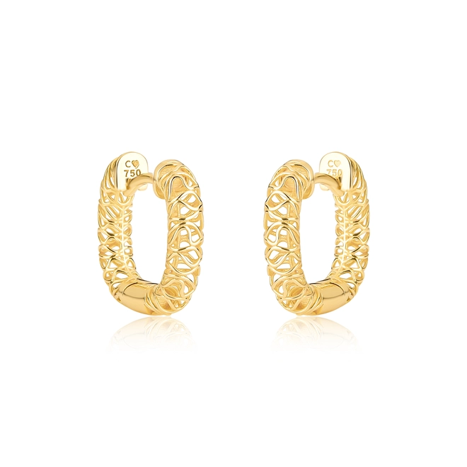 Brinco Quadraè argola click quadrada ouro 18k filigrana artesanal 1
