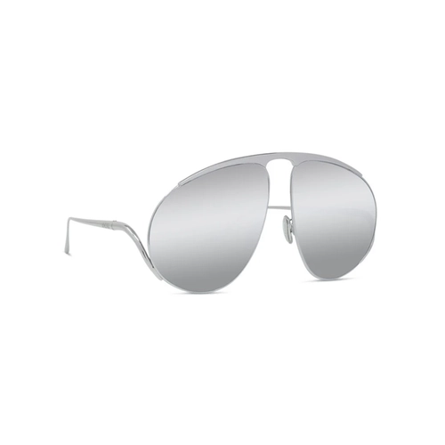 Óculos de Sol Loewe LW40180U_6116C Metal Prata com lentes na cor Cinza