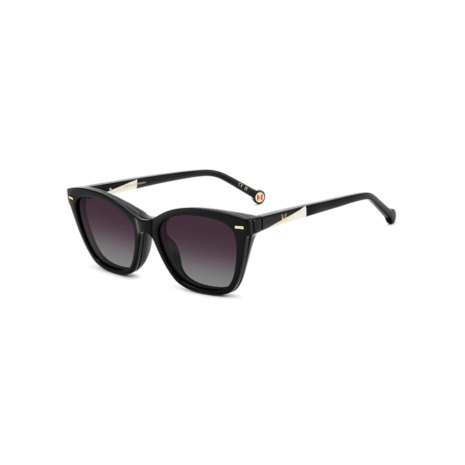 Óculos de Grau Carolina Herrera com Clip-On HER 0334/C 807 5317 R Acetato Preto com Clip-On na cor Cinza Dergadê Polarizado 2