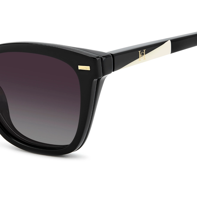 Óculos de Grau Carolina Herrera com Clip-On HER 0334/C 807 5317 R Acetato Preto com Clip-On na cor Cinza Dergadê Polarizado 5