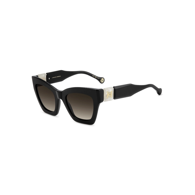 Óculos de Sol Carolina Herrera HER 0327/S GBY 52HA S Acetato Preto com lentes na cor Marrom Degradê 1
