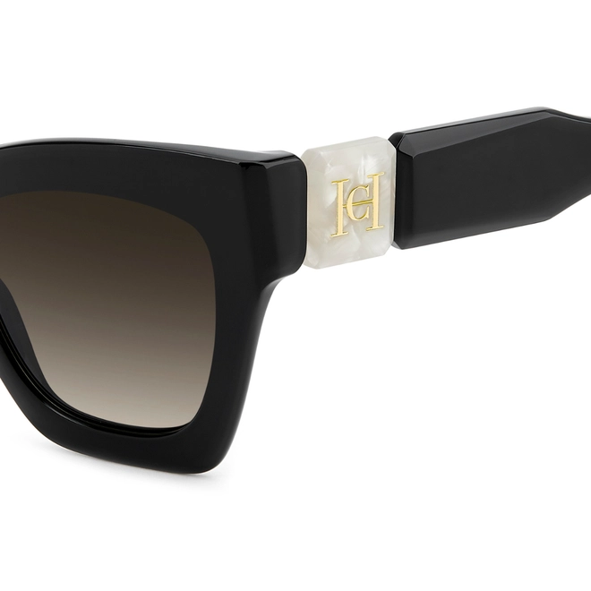 Óculos de Sol Carolina Herrera HER 0327/S GBY 52HA S Acetato Preto com lentes na cor Marrom Degradê 5